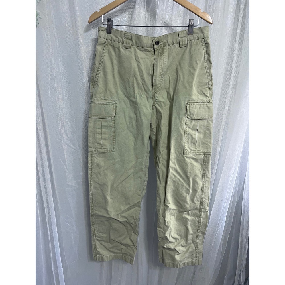 LLBean Mens Khaki Cargo Pants Size 32x30 Cotton Utility Outdoor